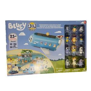 Bluey 3-in-1 Transforming Plane Mega Playset Ultimate Family Trip 42pc NEW